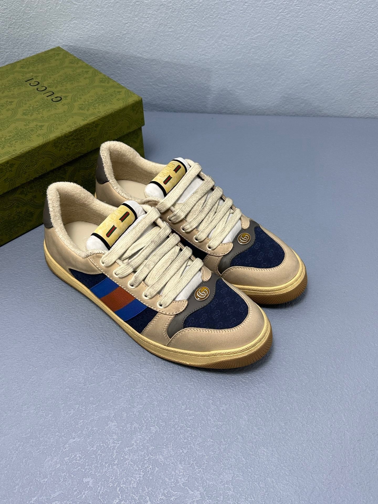 Screener leather trainers