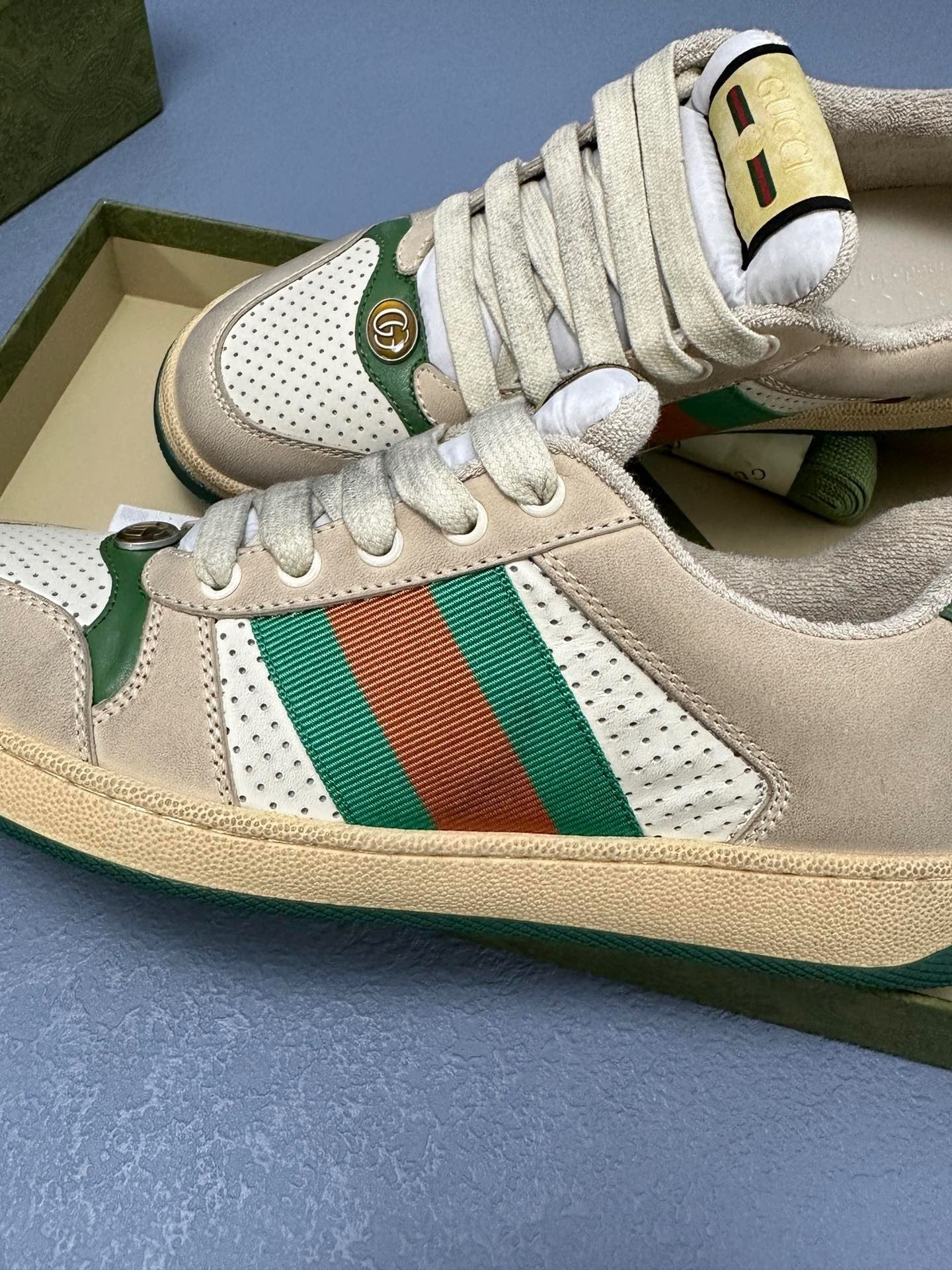 Screener leather trainers