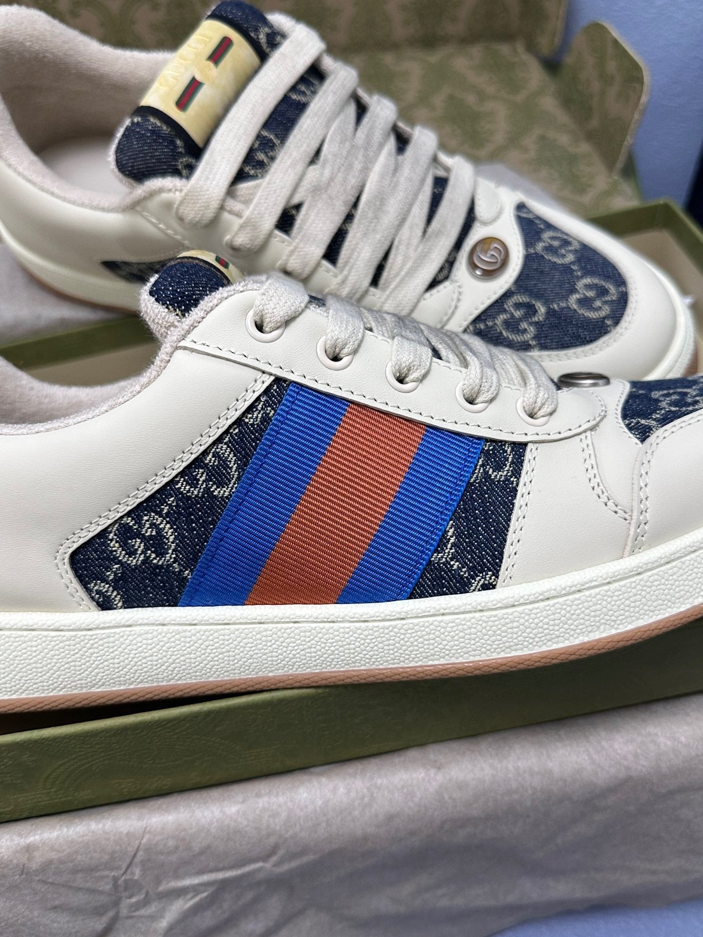 Screener leather trainers