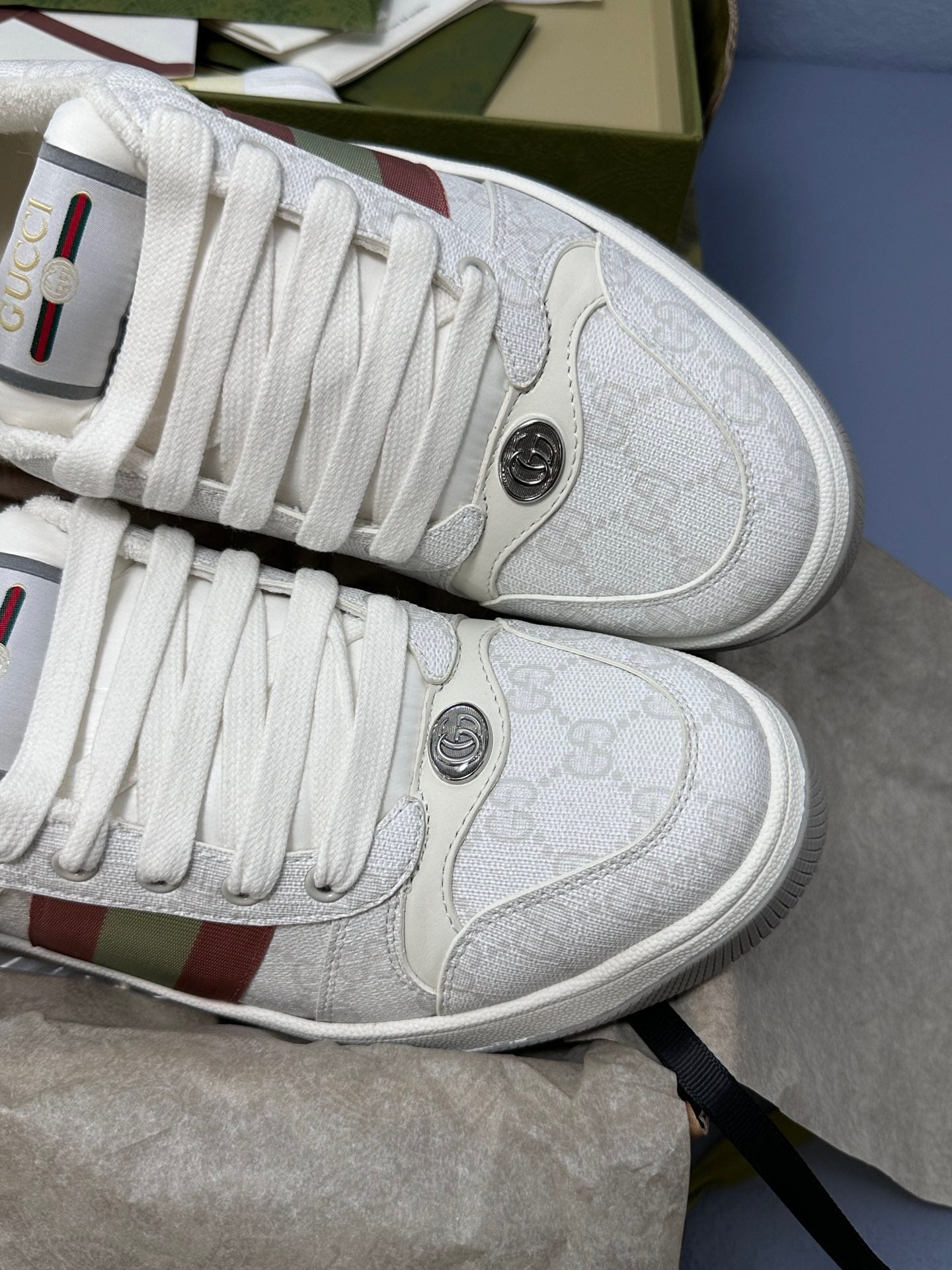 Screener leather trainers