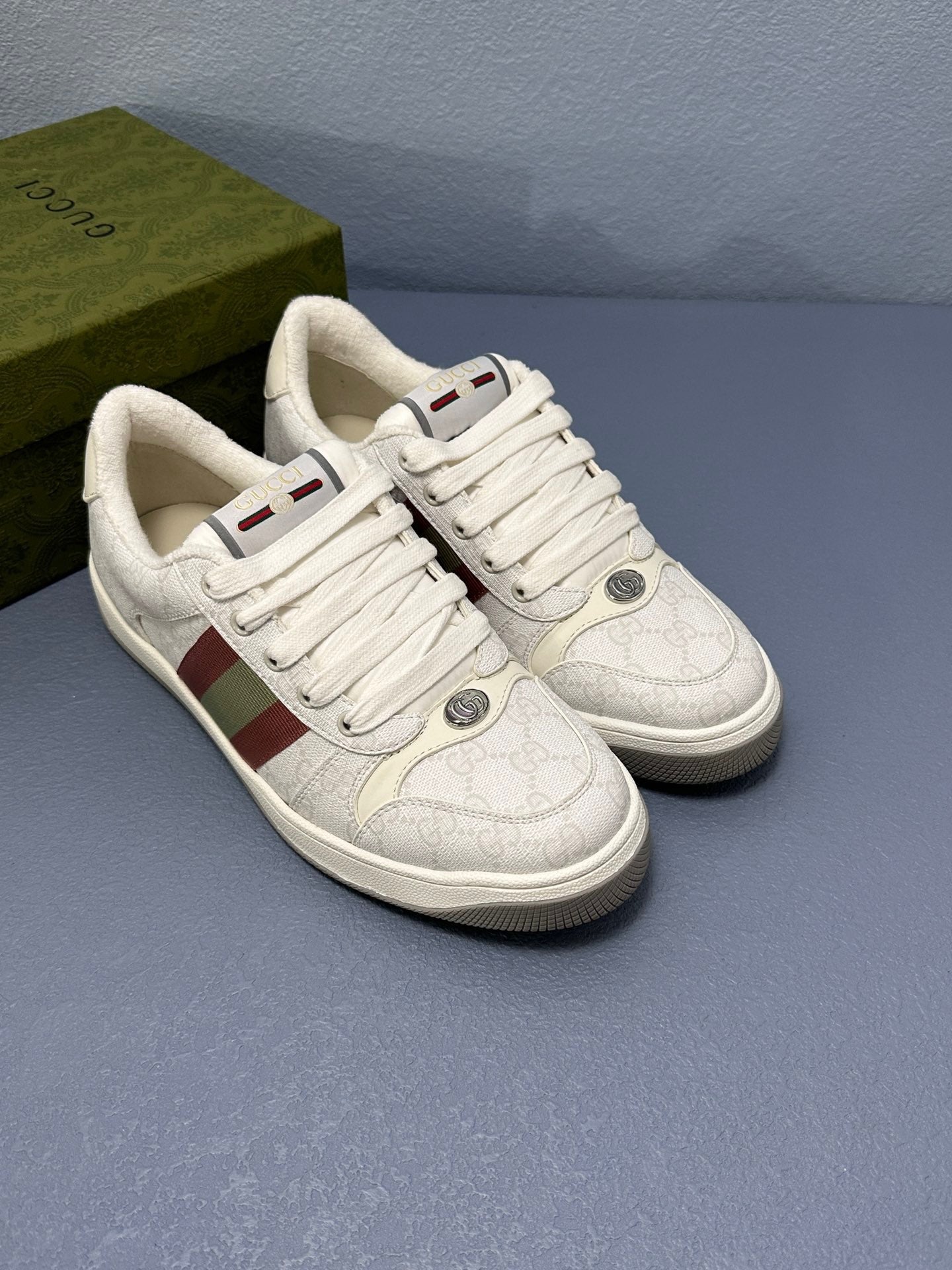 Screener leather trainers