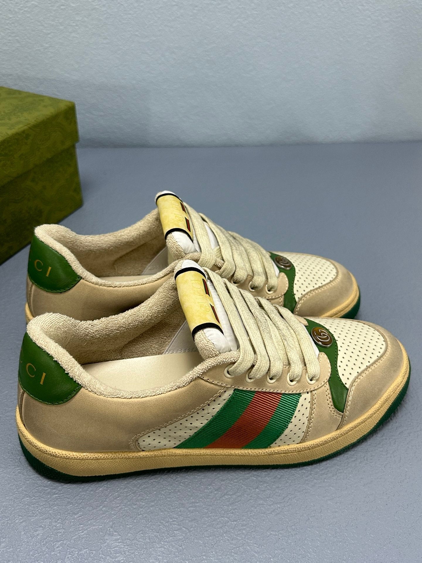 Screener leather trainers