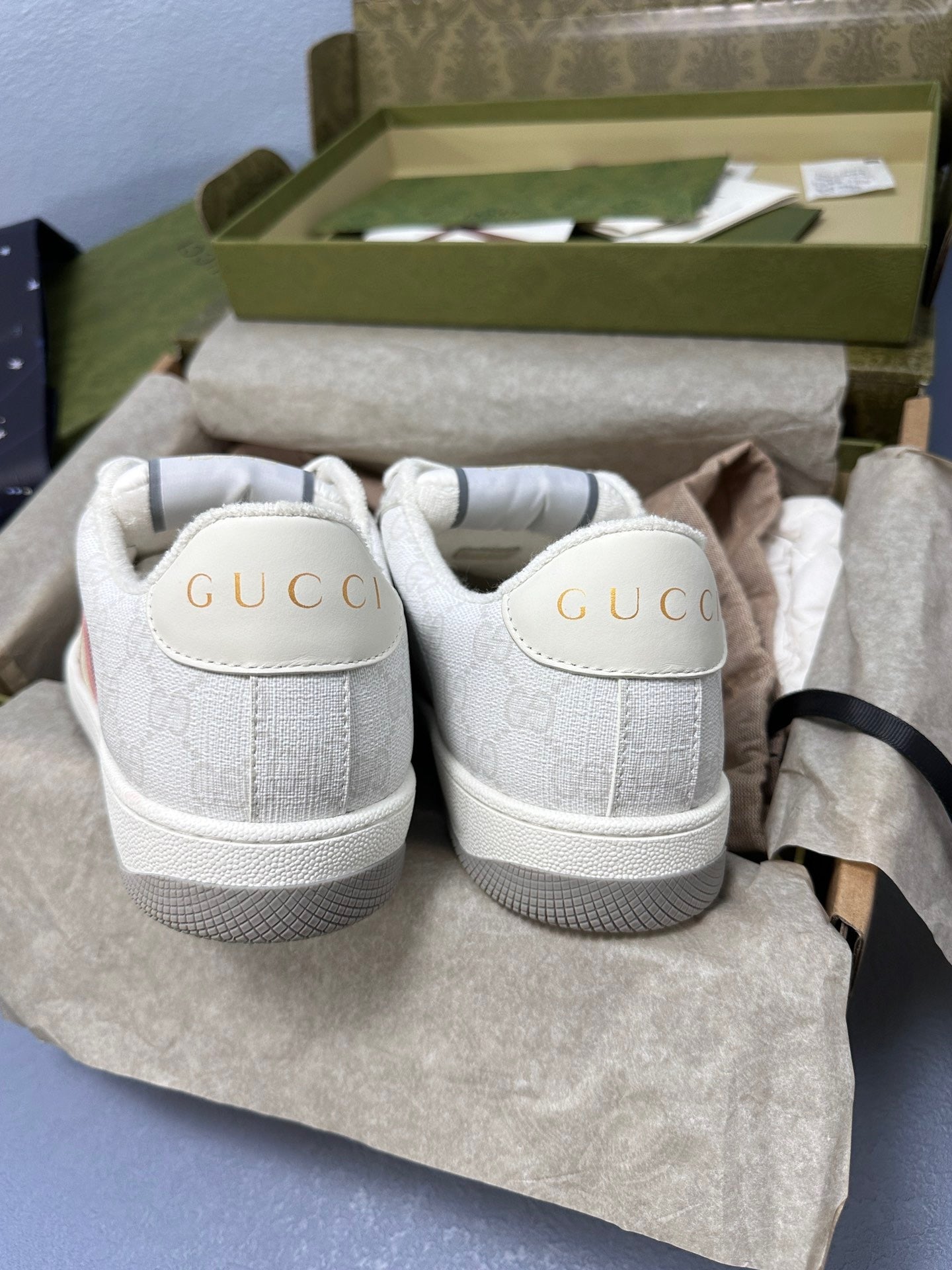 Screener leather trainers