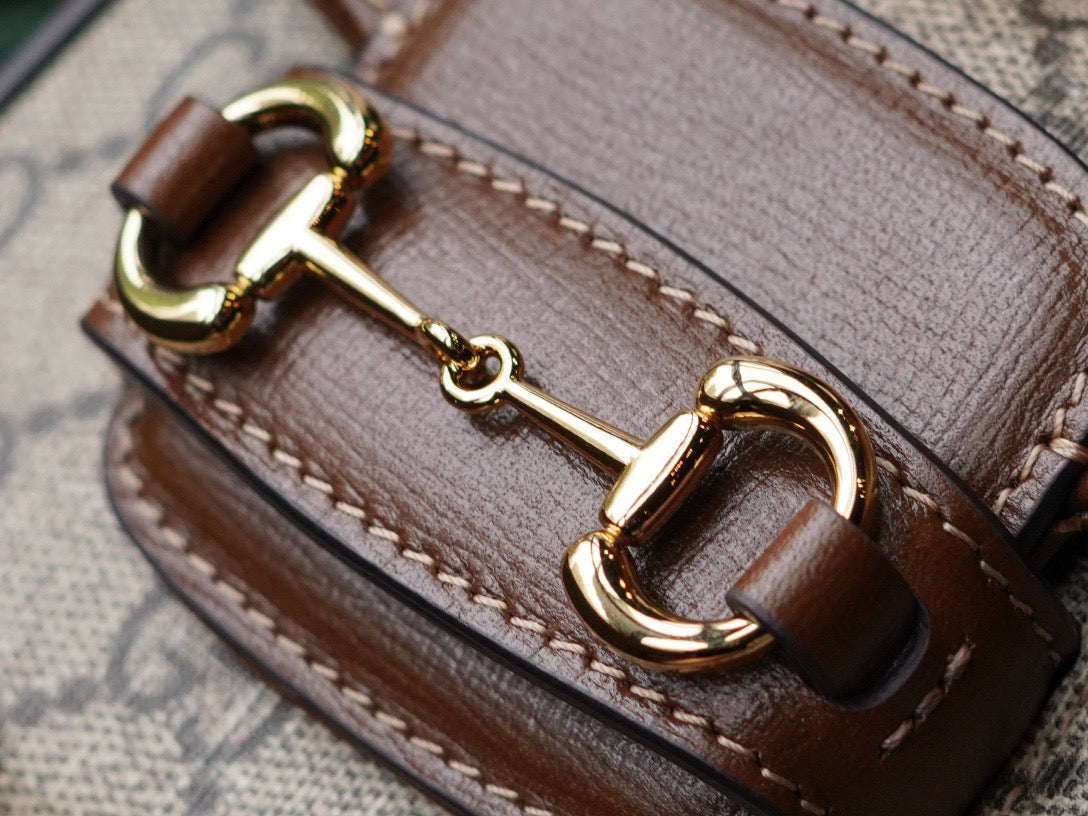 Horsebit 1955 Mini leather-trimmed shoulder bag