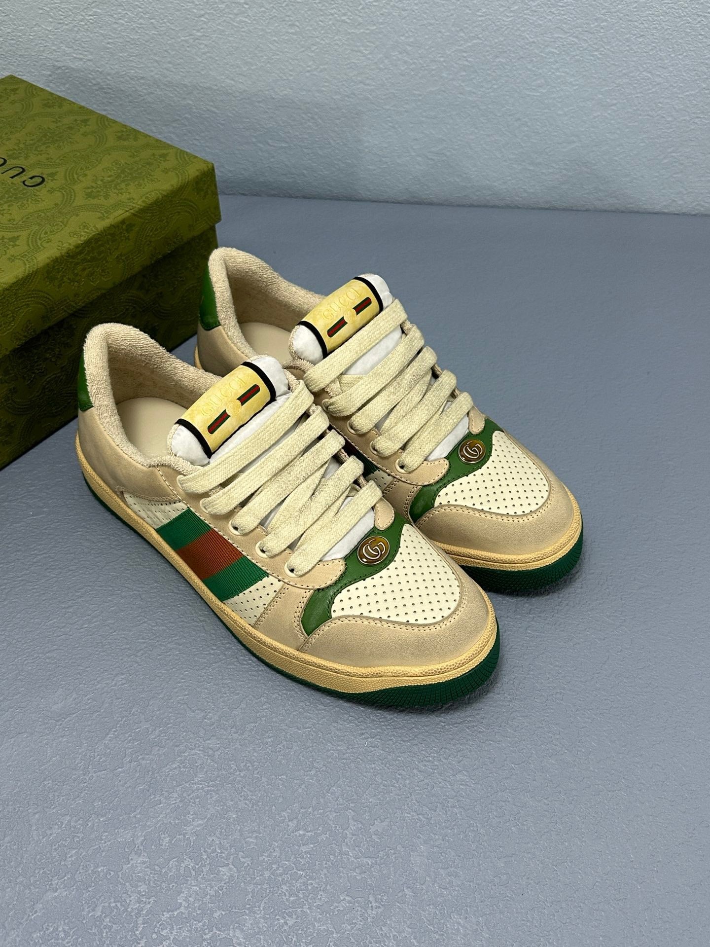 Screener leather trainers
