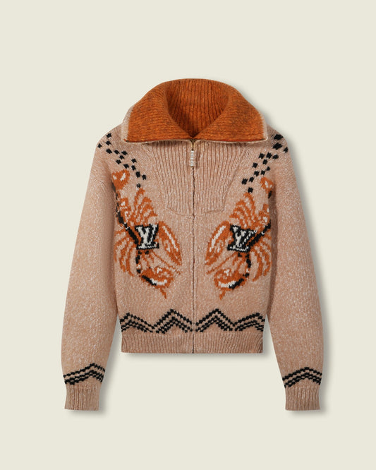 Chamarra de punto con cierre