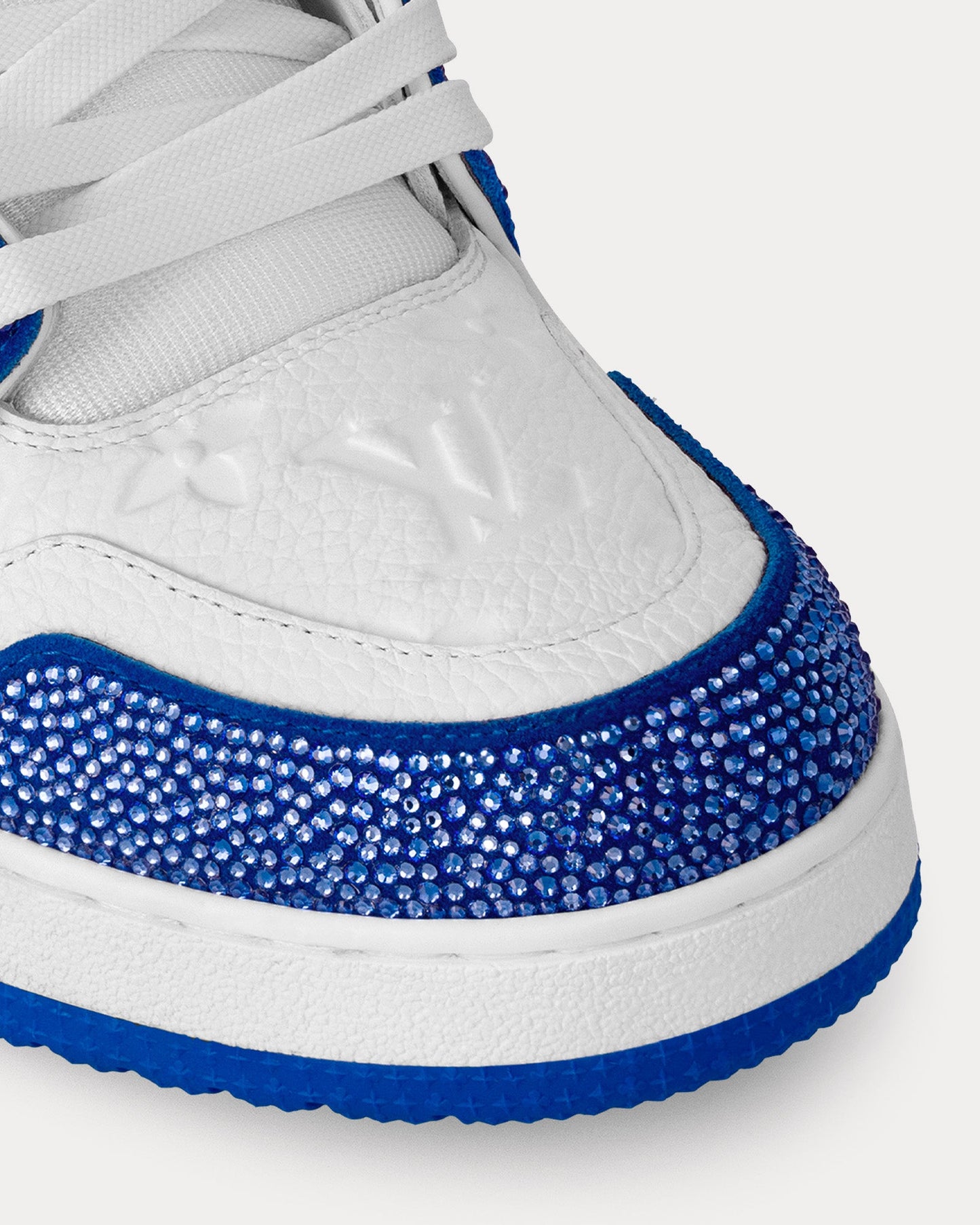 Trainers Swarovski Crystals & Monogram-Embossed Blue Low Top Sneakers