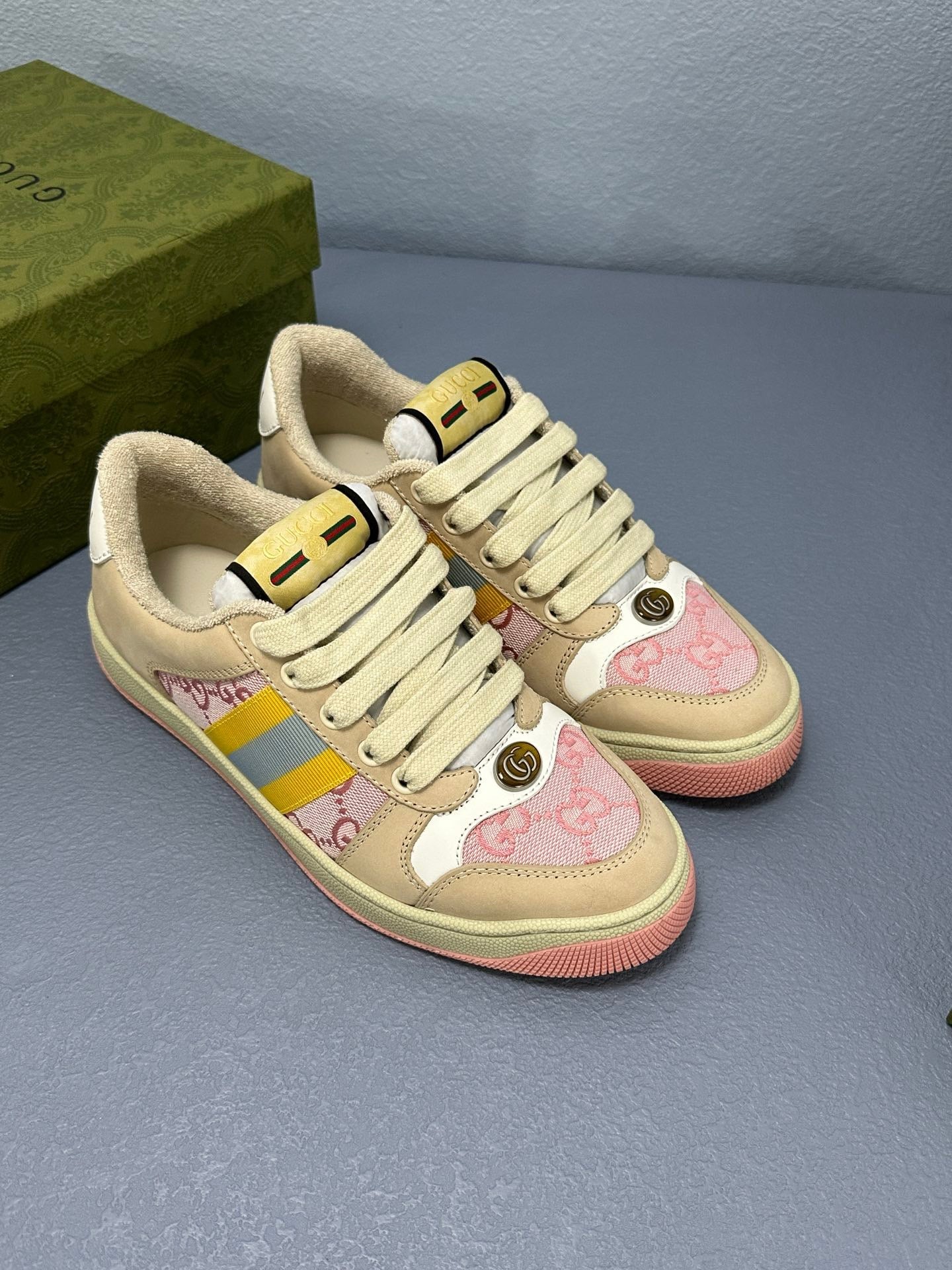 Screener leather trainers