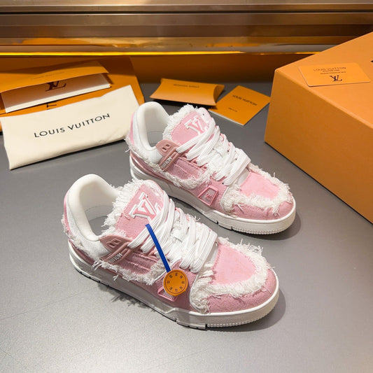 TRAINER SNEAKER LIGHT PINKFABRIC AND SUEDE