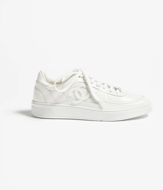 Trainers   Calfskin  White