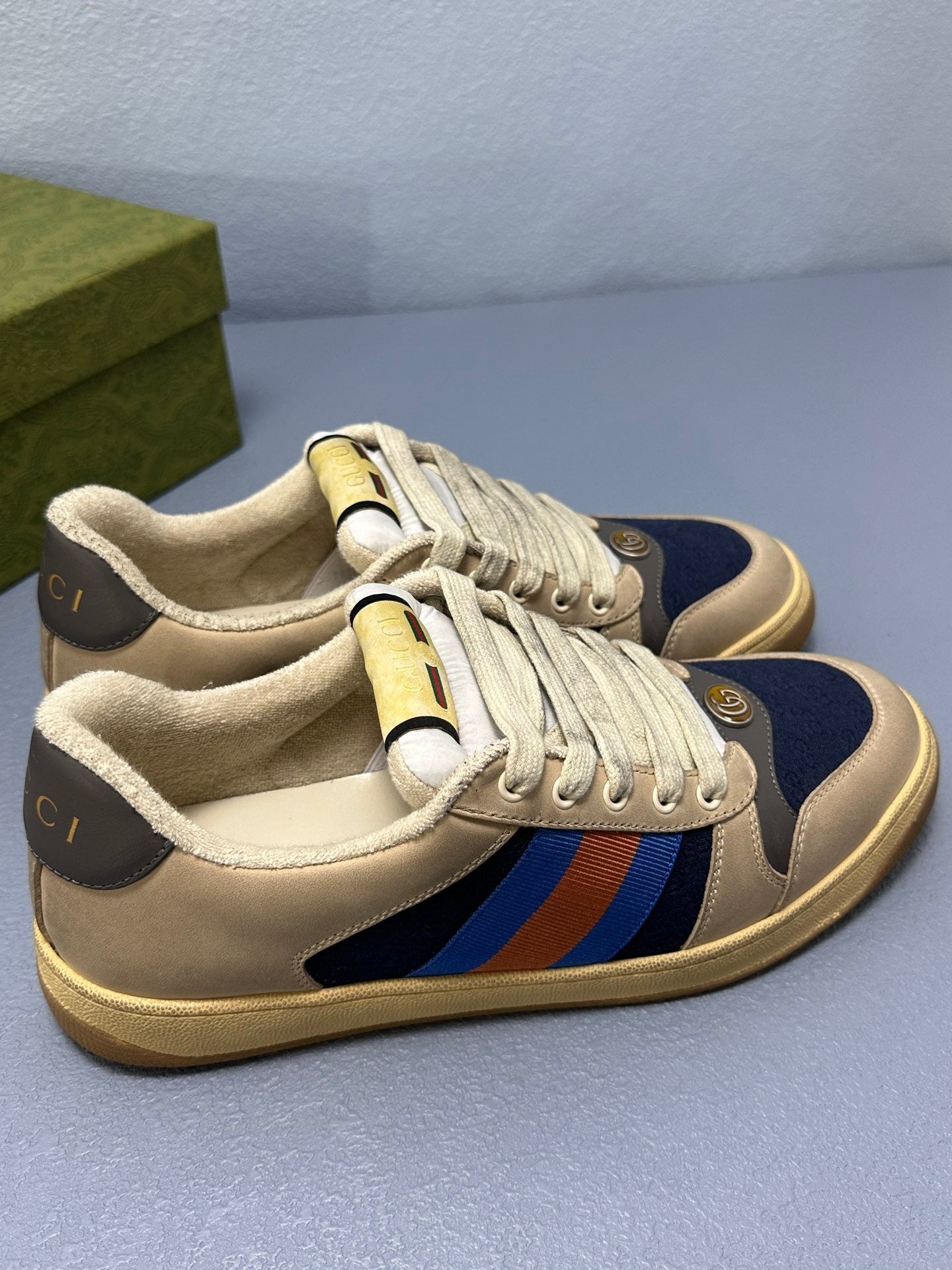 Screener leather trainers