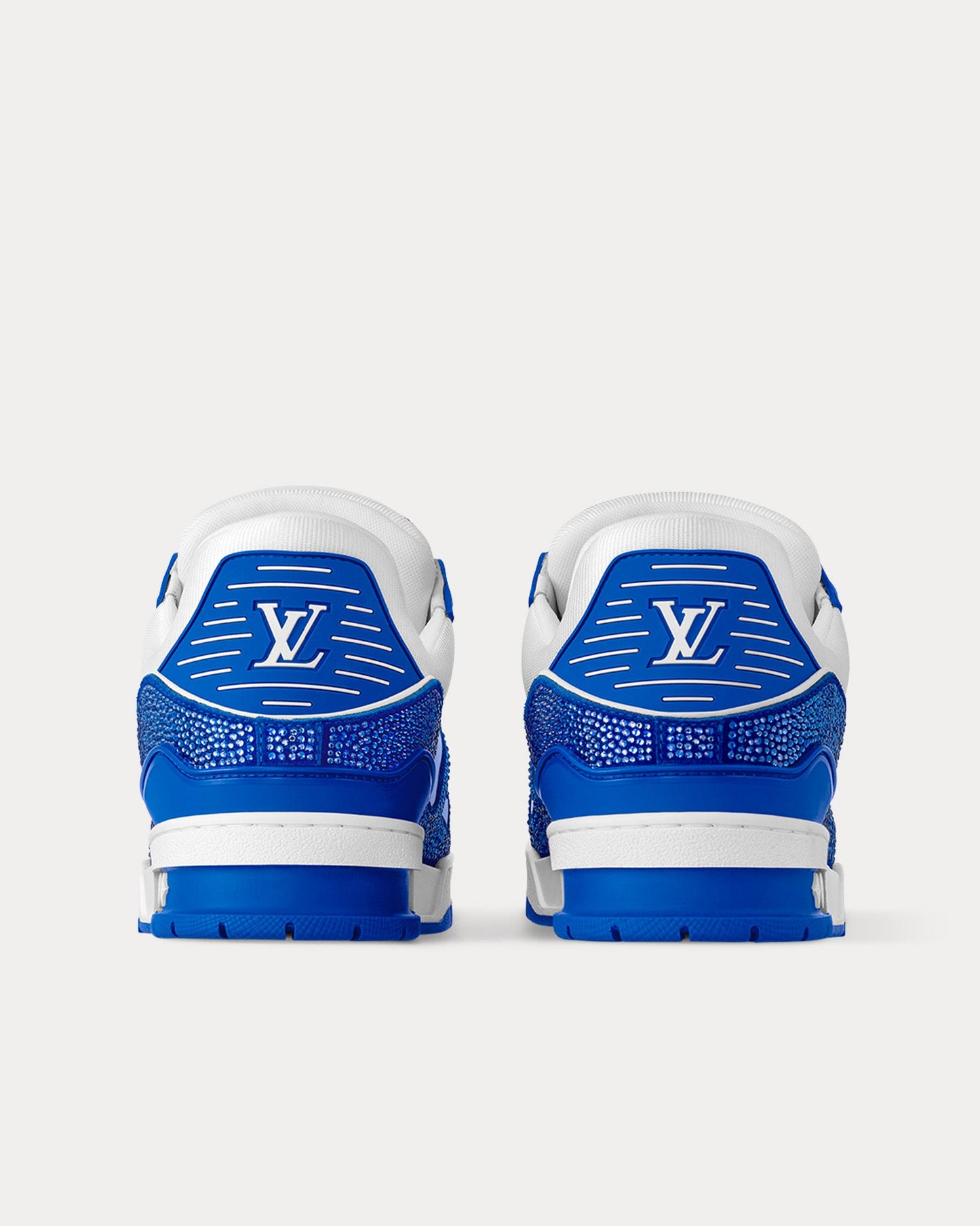 Trainers Swarovski Crystals & Monogram-Embossed Blue Low Top Sneakers